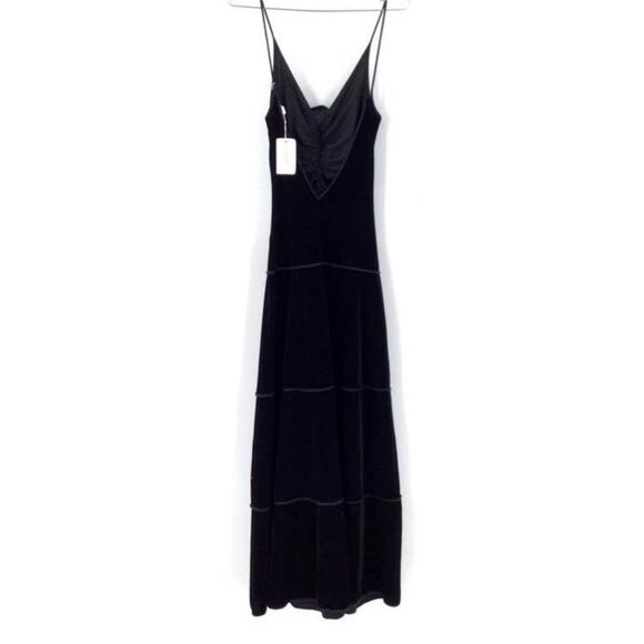 NWT Armani Collezioni Velvet Jersey Black Maxi Dress Sz. 42 - Picture 2 of 8
